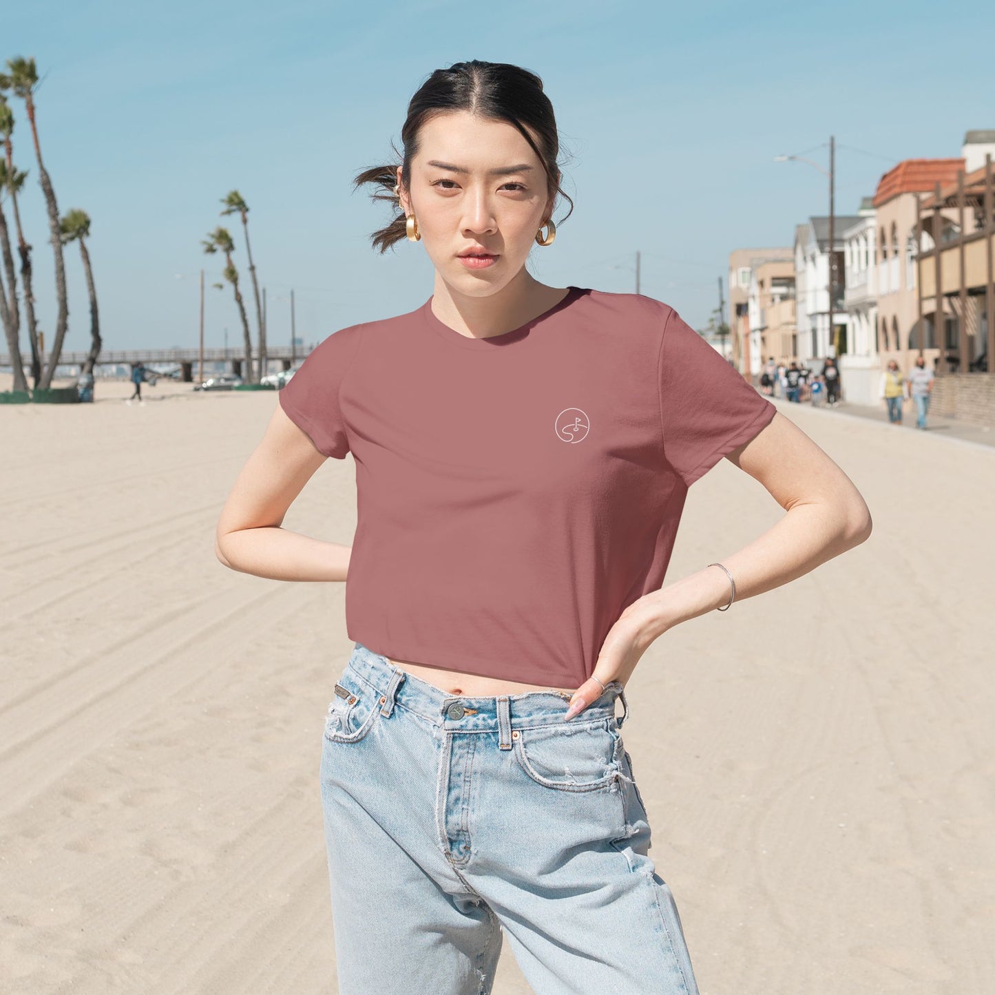 DFB Women's Flowy Cropped Tee