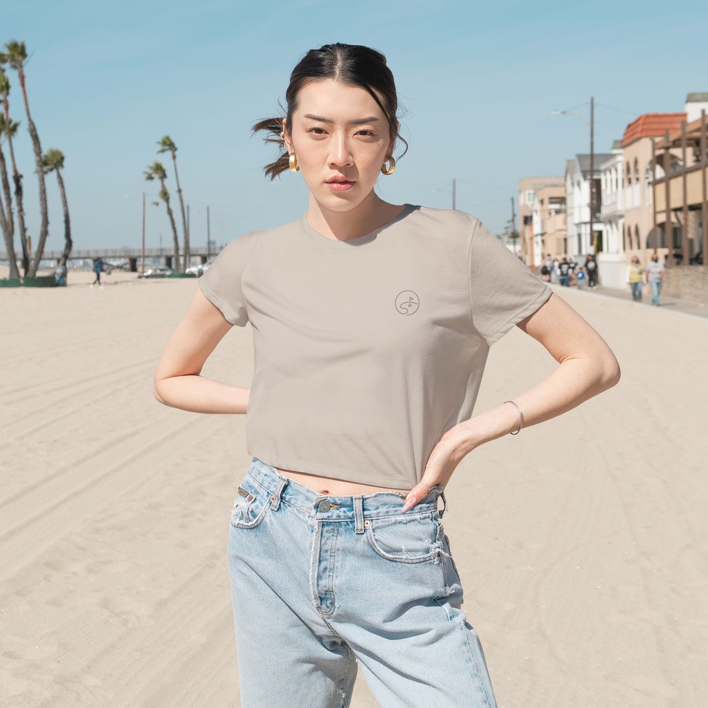 DFB Women's Flowy Cropped Tee